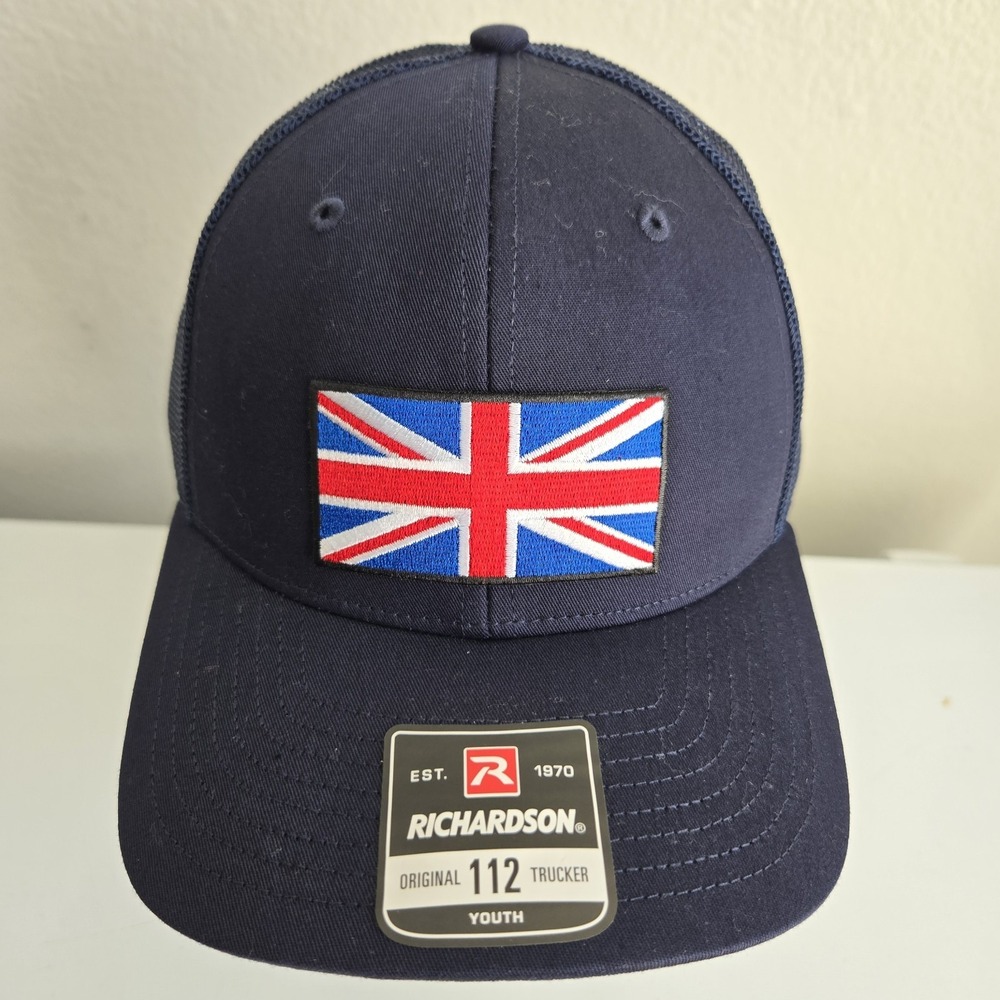 UK Flag Series‎ Richardson 112 Snapback Youth Trucker Hat Blue England New